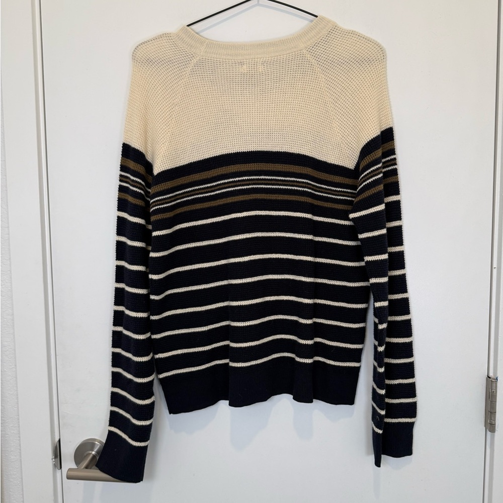 NWT Faherty Throwback Waffle Striped Crewneck Swe… - image 4